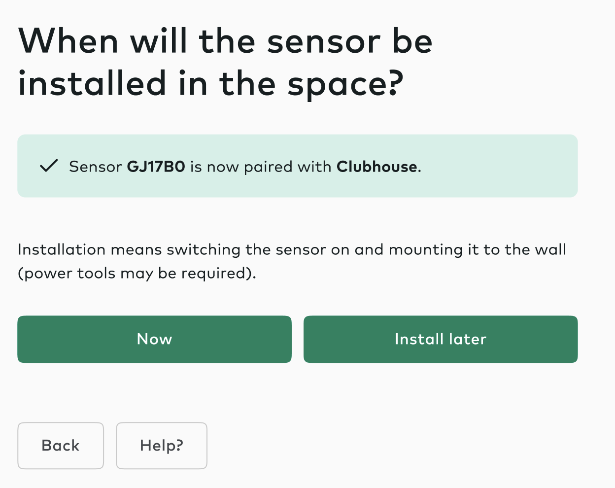 Framery Room Sensor installation: now or later
